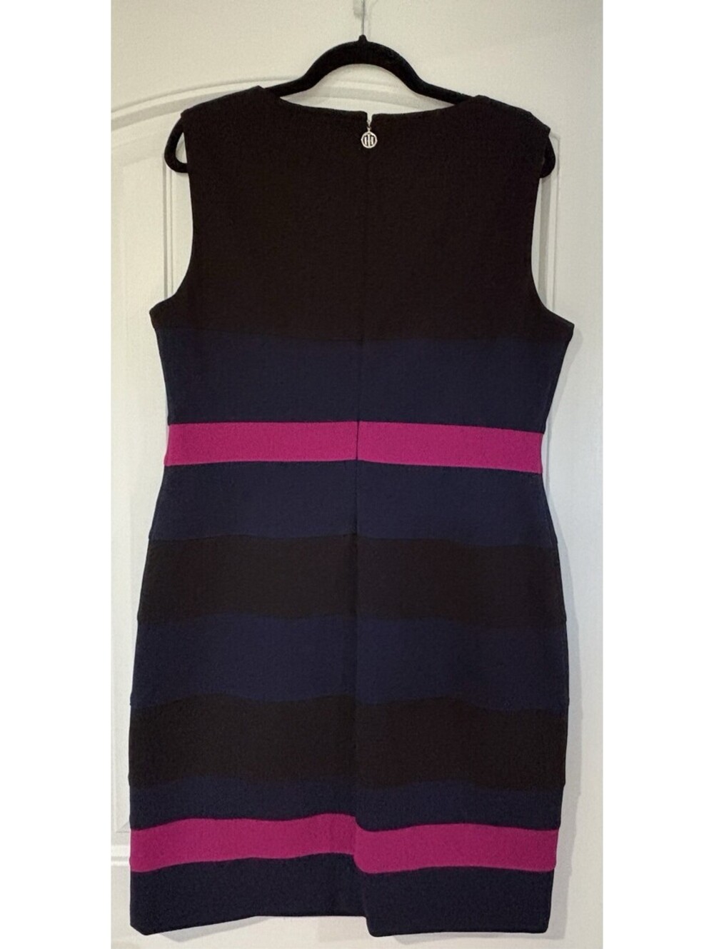 Tommy Hilfiger Black Colorblock Fit & Flare Dress Size 14